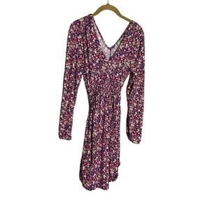 ASOS Purple Ditzy Floral Long Sleeve Tie Back Dress 4